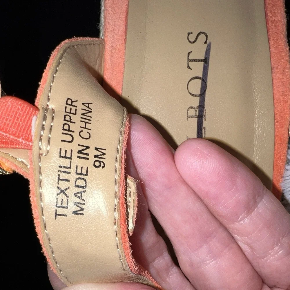 Talbots Orange Elastic Strap Wedge Open Toe Espadrille Sandal 9